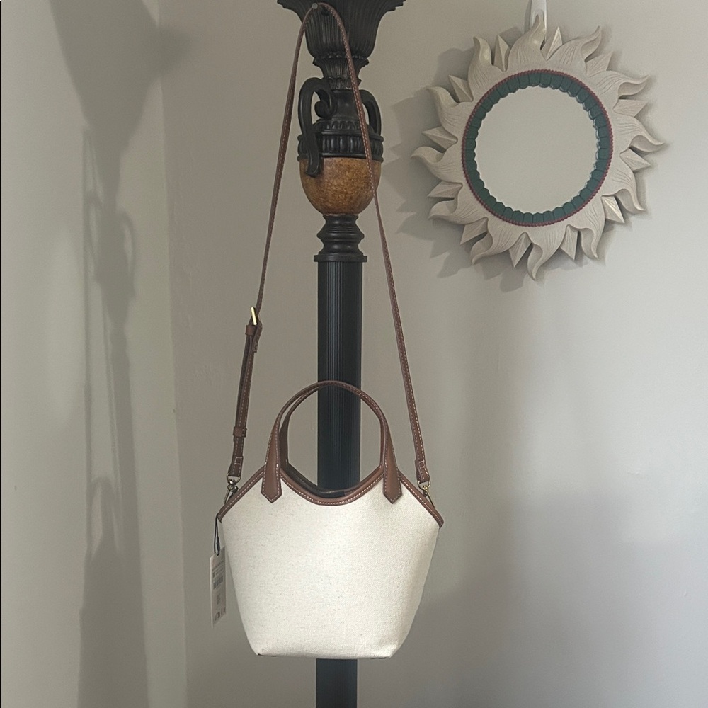 Zara Cream and Brown Crossbody Bag NWT